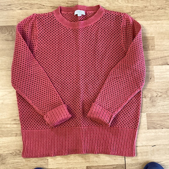 LOFT Sweaters - Loft Outlet Open Knit Sweater Terra Cotta Size Large 100% Cotton